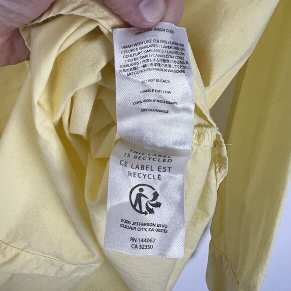 Outerknown Shirt Womens Medium Yellow Button Up 100%Organic Cotton Boyfriend Fit - Picture 5 of 8